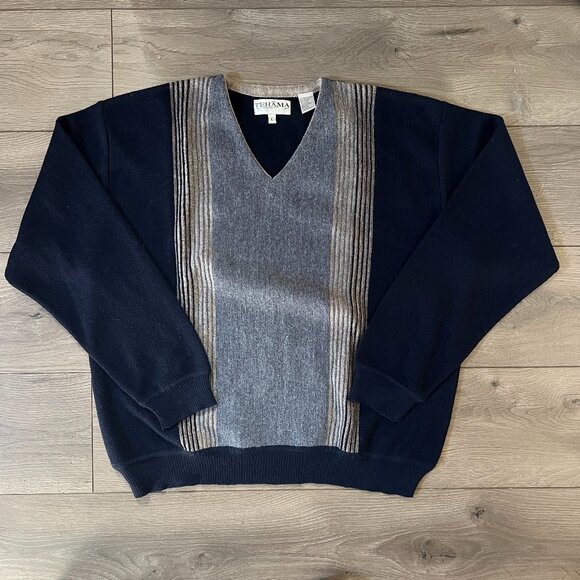 Tehama Clint Men's Large V Neck Sweater Alpaca Wool Blend Golf - Picture 1 of 3